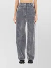 Msgm High-rise Wide-leg Trousers Contrast Stitching