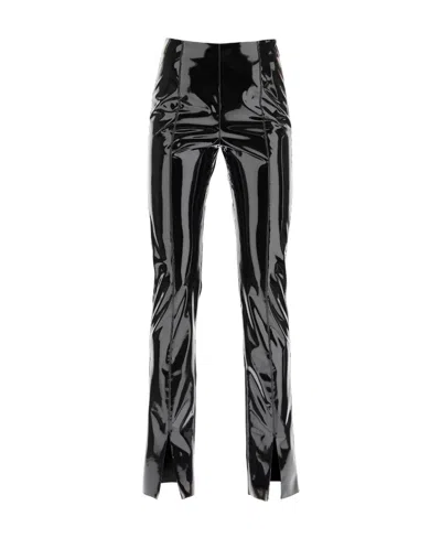Msgm High-shine Fitted Trousers In Black
