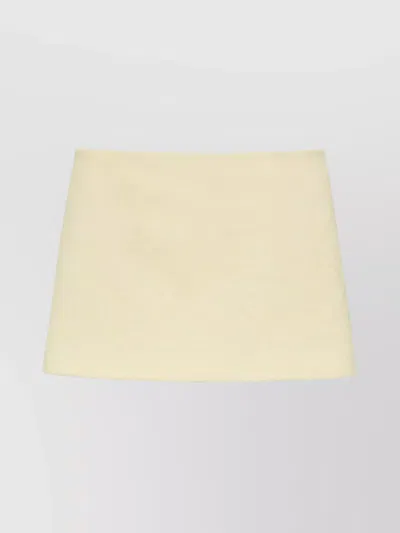 Msgm High Waist A-line Mini Skirt In Textured Fabric In White