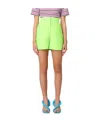 Msgm High-waist A-line Shorts In Green