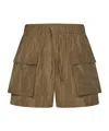 Msgm Persimmon Polyester Cargo Shorts In Green