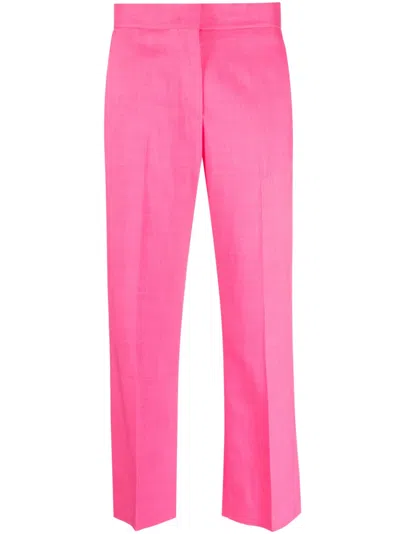 MSGM HIGH-WAIST CROPPED TROUSERS