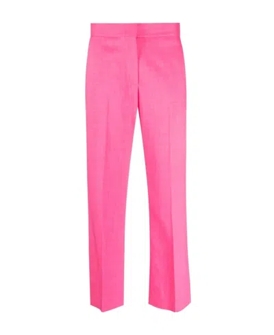 Msgm High-waist Cropped Trousers In Pink