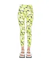 Msgm High-waist Floral Leggings In Yellow