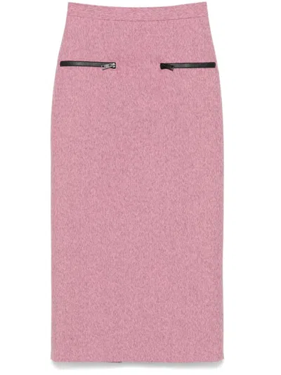 Msgm High-waist Midi Skirt In Pink