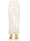 Msgm Trousers With High Waist And Pockets In Sand
