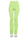 Msgm High Waist Plaid Pattern Pants In Green