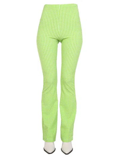 Msgm High Waist Plaid Pattern Pants In Multi