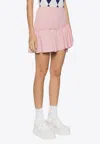 Msgm Ruffled-trim High-waisted Miniskirt In Pink