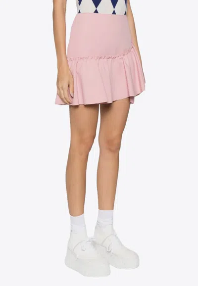 MSGM HIGH-WAIST RUFFLED MINI SKIRT