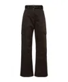 Msgm High-waist Straight Cargo Pants In Black