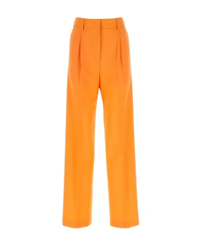 Msgm High-waist Straight-leg Trousers In Orange