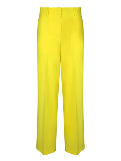 Msgm High-waist Straight-leg Tailored Trousers In Yellow