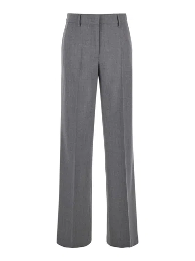 MSGM CLASSIC HIGH-WAIST PLAIN TROUSERS