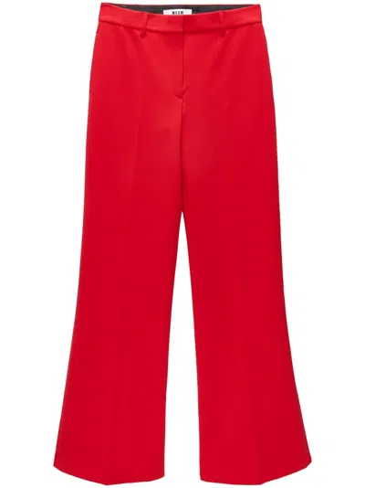 Msgm High-waist Tailored Trousers In Rojo
