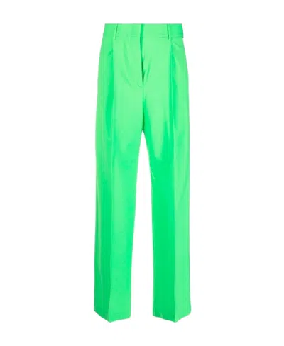 Msgm High-waist Tailored Trousers In Green