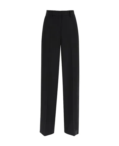 Msgm High Waist Wide Leg Trousers In Black
