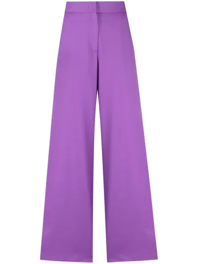 Msgm High-waist Wide-leg Trousers In Violett