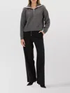 Msgm High Waist Wide Leg Trousers With Side Pockets