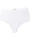 Msgm Proibito High-waist Logo Briefs In White