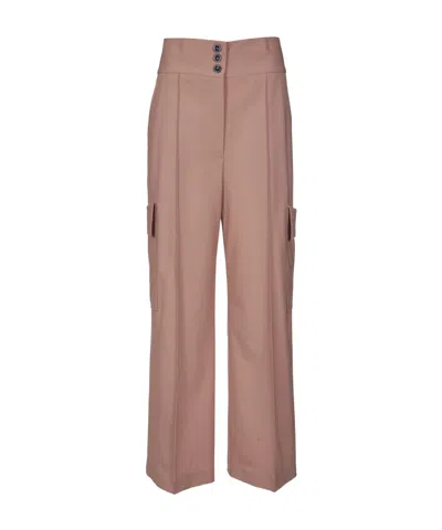 Msgm High-waisted Cargo Pants In Nude