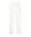 Msgm High-waisted Cropped Trousers In White