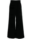 Msgm High-waisted Flared Trousers In Black