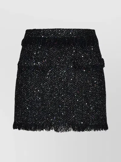 MSGM HIGH-WAISTED MINI SKIRT SEQUIN FRINGE