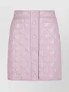 Msgm High-waisted Quilted Texture Skirt In Pink