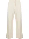 Msgm High-waisted Relaxed-fit Trousers In White