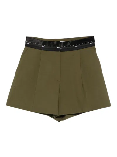MSGM HIGH-WAISTED SHORTS WITH LOGO TAPE MSGM