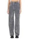 Msgm High-rise Wide-leg Trousers Contrast Stitching