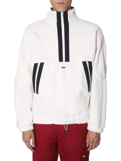 MSGM HIGH-COLLAR OVERSIZED SWEATSHIRT WITH GRAPHIC DESIGN