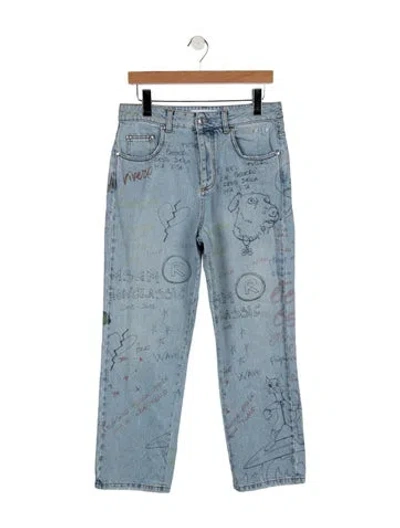 Pre-owned Msgm High-rise Straight Leg Jeans In Blue