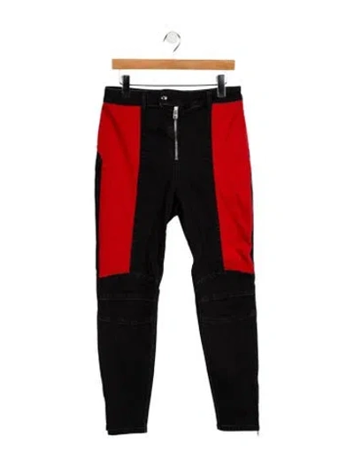 Pre-owned Msgm High-rise Straight Leg Jeans In Red