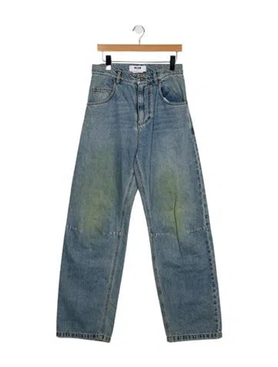 Pre-owned Msgm High-rise Wide Leg Jeans In Blue