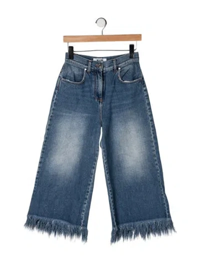 Pre-owned Msgm High-rise Wide Leg Jeans In Blue