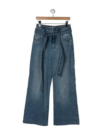 Pre-owned Msgm High-rise Wide Leg Jeans In Blue