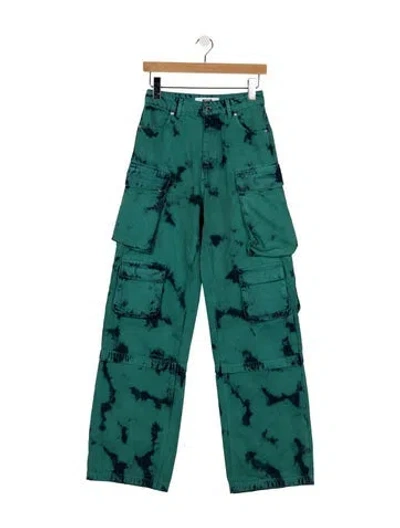Pre-owned Msgm High-rise Wide Leg Jeans In Green