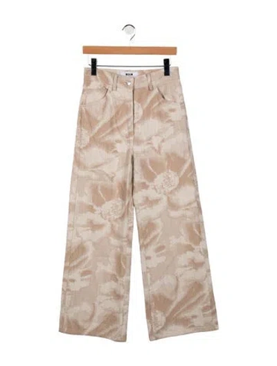 Pre-owned Msgm High-rise Wide Leg Jeans In Neutrals