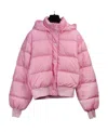 Msgm Hooded Down Jacket In Pink