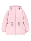 Msgm Hooded Drawstring Coat In Pink
