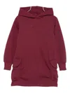 Msgm Hooded Flap-pocket Dress In Red