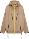 Msgm Hooded Jacket In Neutrals