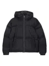 Msgm Hooded Puffer Coat In Black