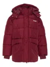 Msgm Hooded Puffer Coat In Red