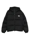 Msgm Hooded Puffer Jacket In Black