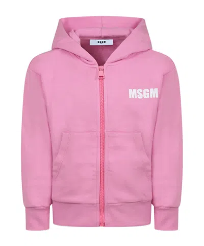 Msgm Hooded Sweater In Pink