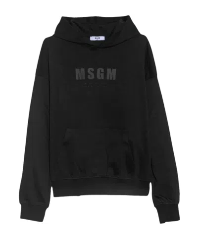 Msgm Hooded Sweatshirt In Black