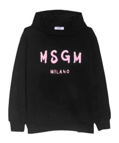 Msgm Hooded Sweatshirt In Black